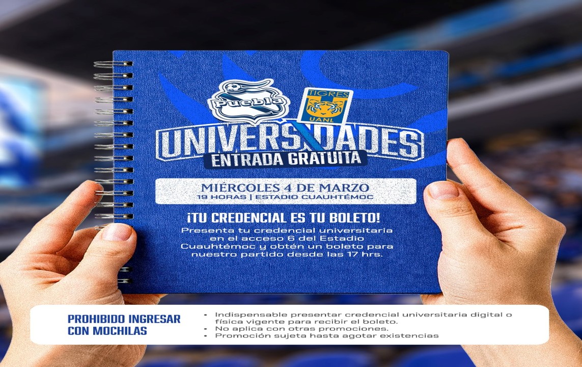 Niños y Universitarios, vámonos de a gratis para ver al Puebla