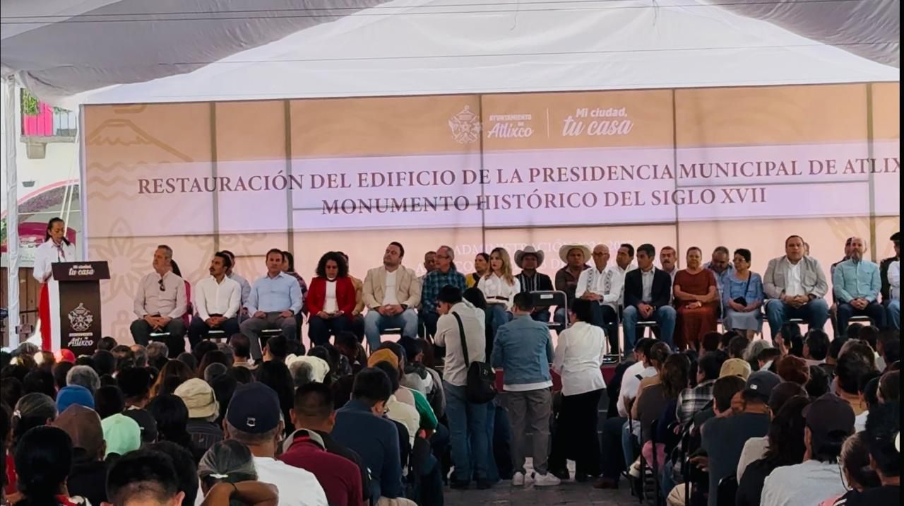 Inauguran restauración del Palacio Municipal de Atlixco tras daños del 19S 
