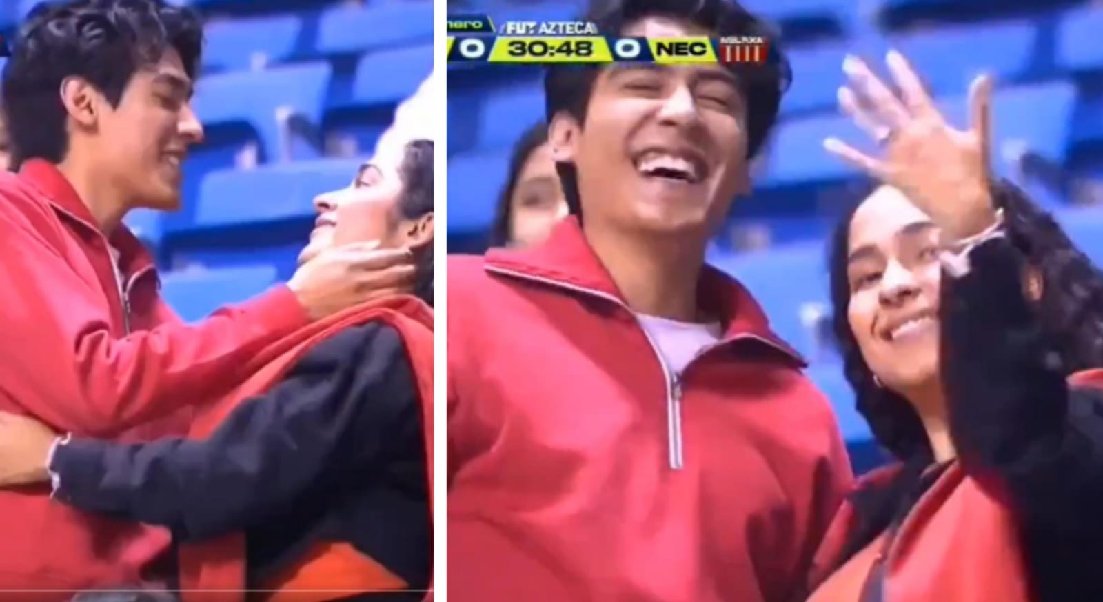 ¡Le piden matrimonio durante el Puebla - Necaxa y dijo que si!