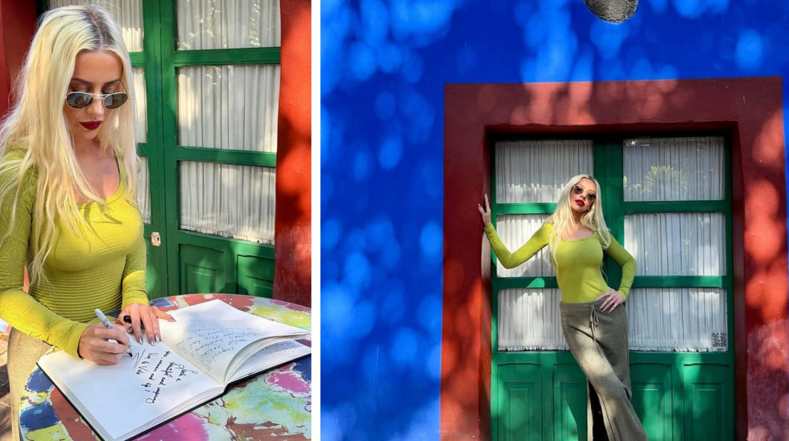 Después de su concierto en México, Christina Aguilera visitó el Museo de Frida Kahlo 