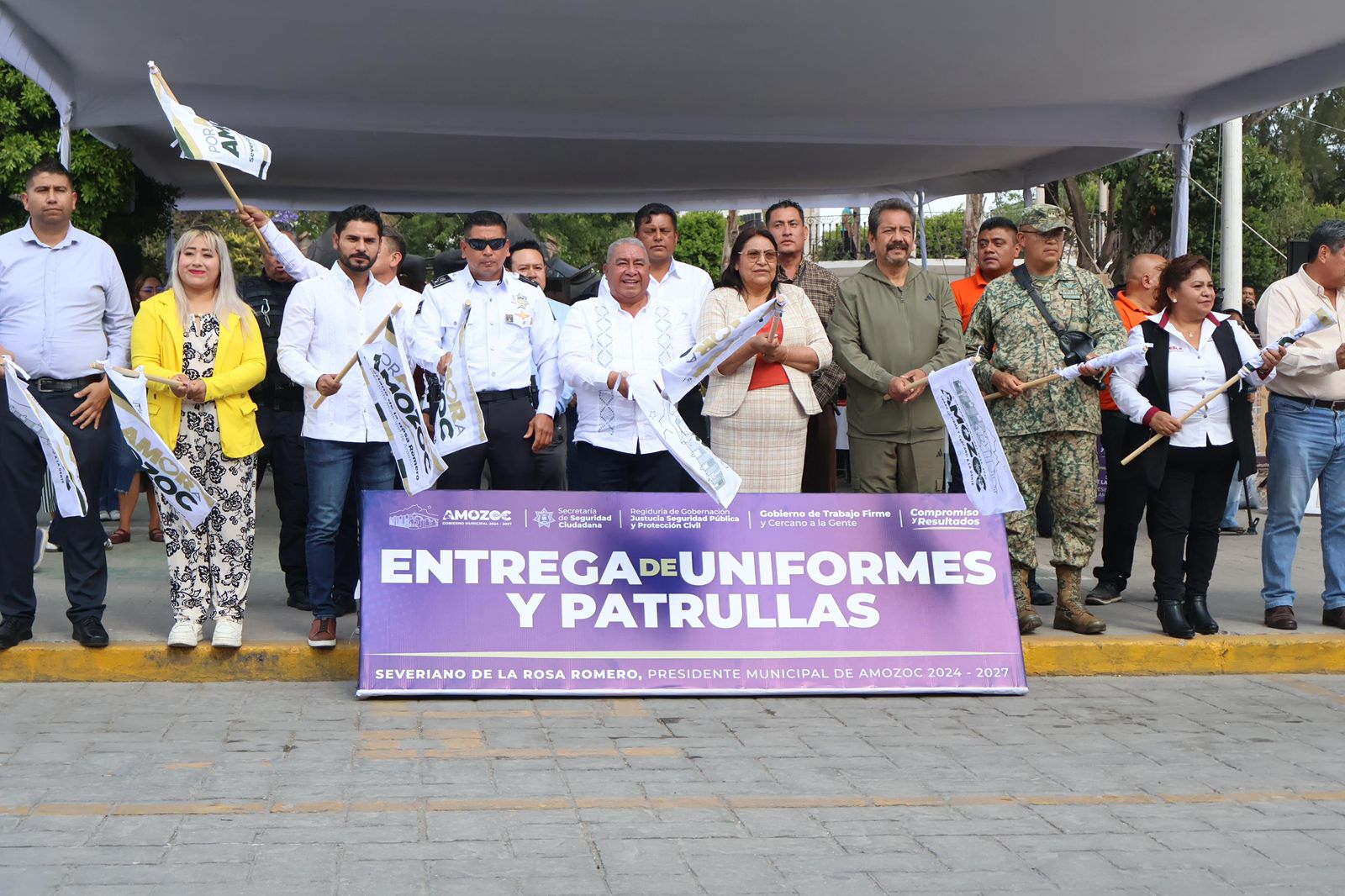 Amozoc fortalece la seguridad con entrega de patrullas, uniformes y equipo táctico