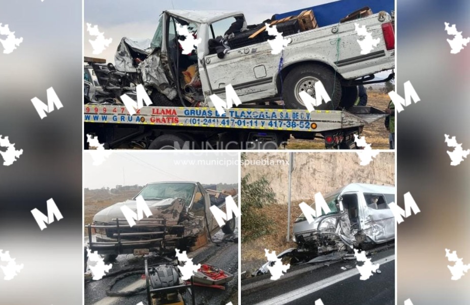 Dos prensados y 15 heridos por choque frontal en la México–Veracruz 