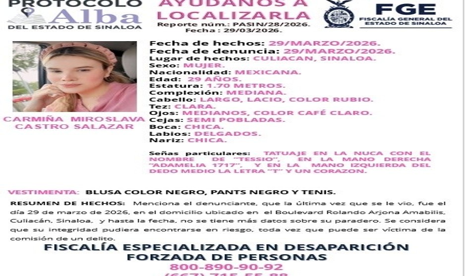 Secuestran en Sinaloa a creadora de contenido, Carmiña Salazar