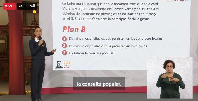 MAÑANERA Sheinbaum alista el Plan B de la Reforma Electoral; busca recuperar 4 mil mdp