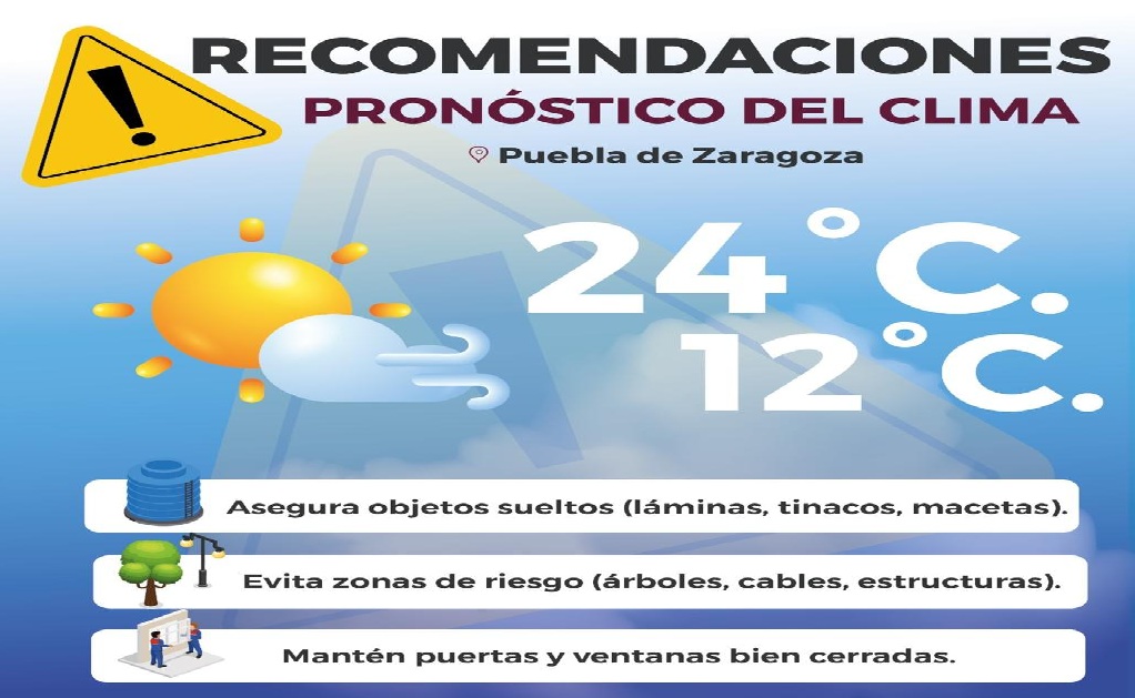 Gobierno de la Ciudad emite recomendaciones por vientos fuertes en la capital poblana
