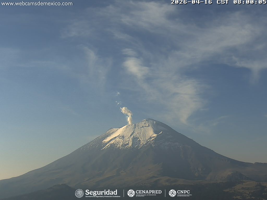 Popocatépetl registra solo 4 exhalaciones en 24 horas