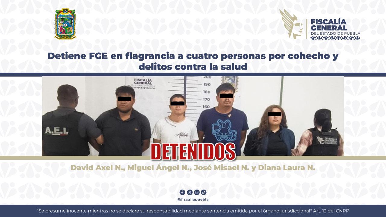 Detiene FGE a cuatro personas por posesión de drogas en Libres