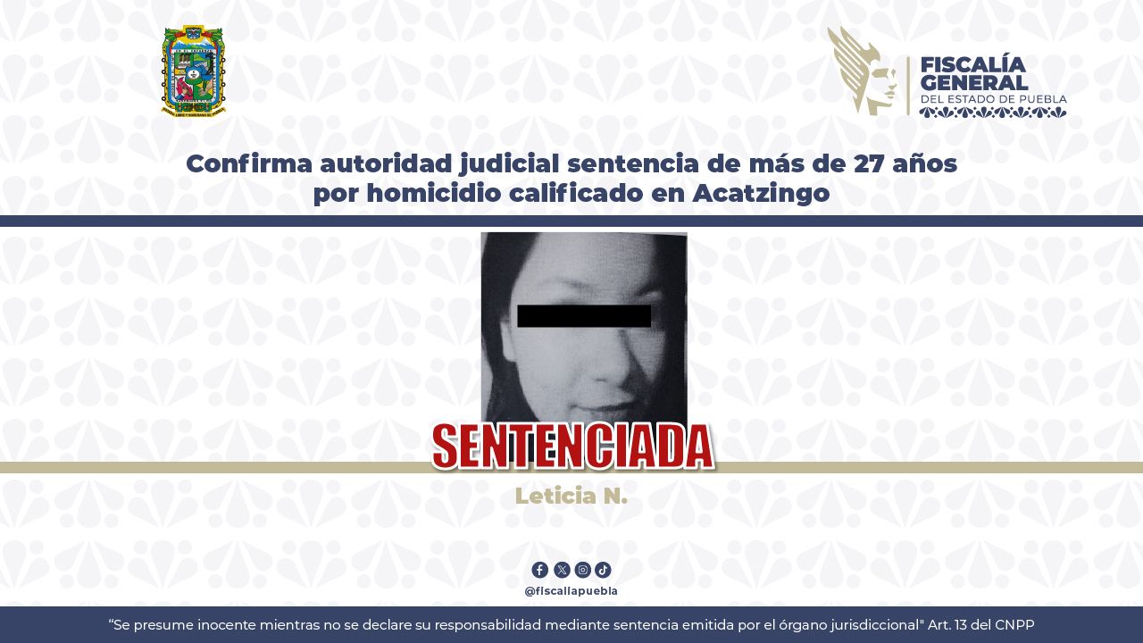 Leticia se va 27 años a la cárcel  por apuñalar a abuelito en Acatzingo