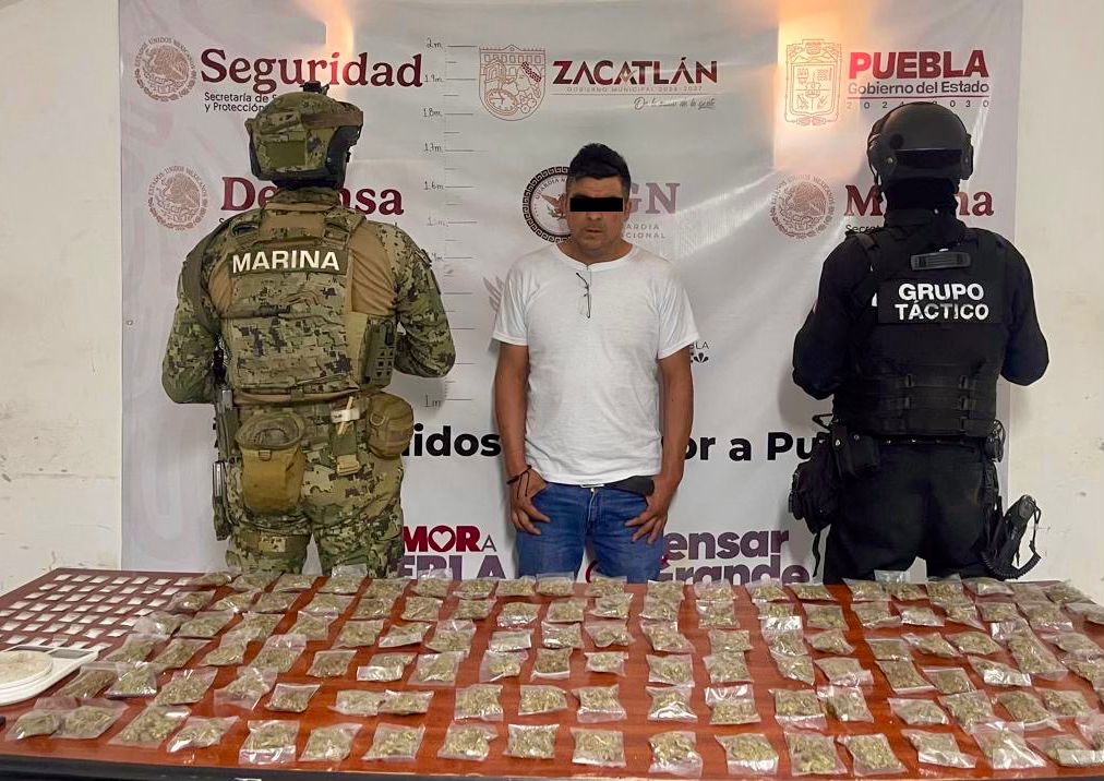 Cae Abrahem con 160 dosis de drogas en Zacatlán