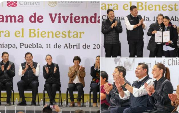 Sheinbaum entrega 240 viviendas y 577 condonaciones de crédito en San José Chiapa