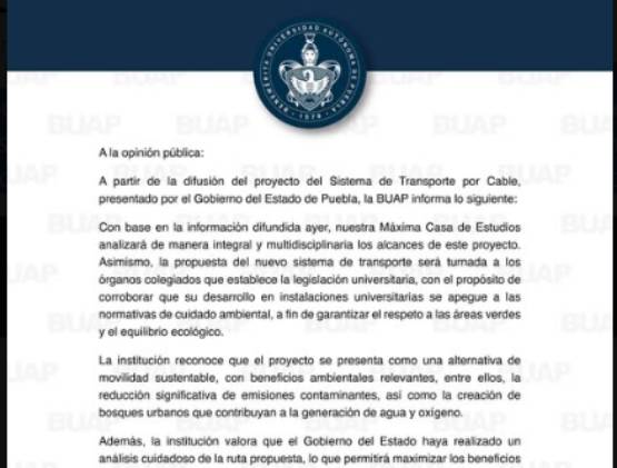 BUAP analizará viabilidad del Sistema de Transporte por Cable en Puebla