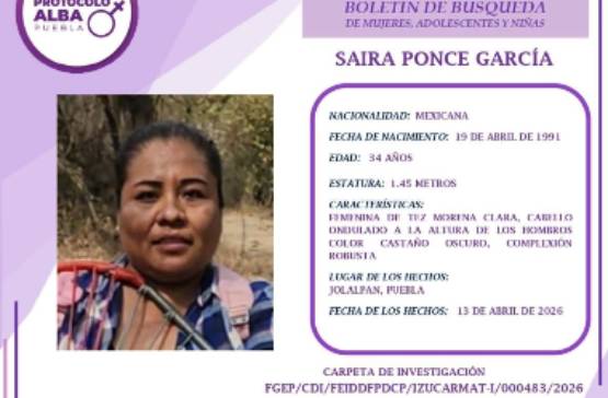 Buscan a mujer desaparecida en Jolalpan