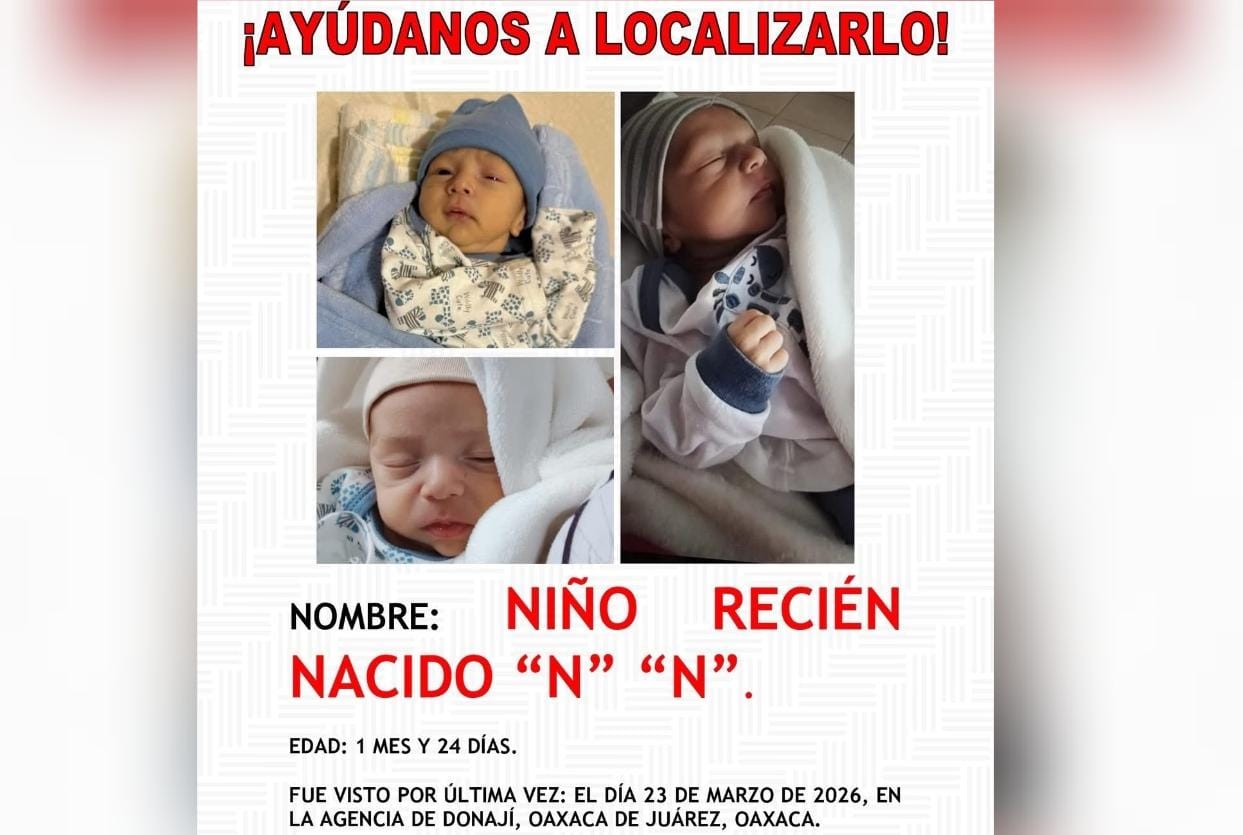 Fiscalía de Oaxaca indaga la desaparición de un recién nacido que podría estar vinculada con una red de trata 
