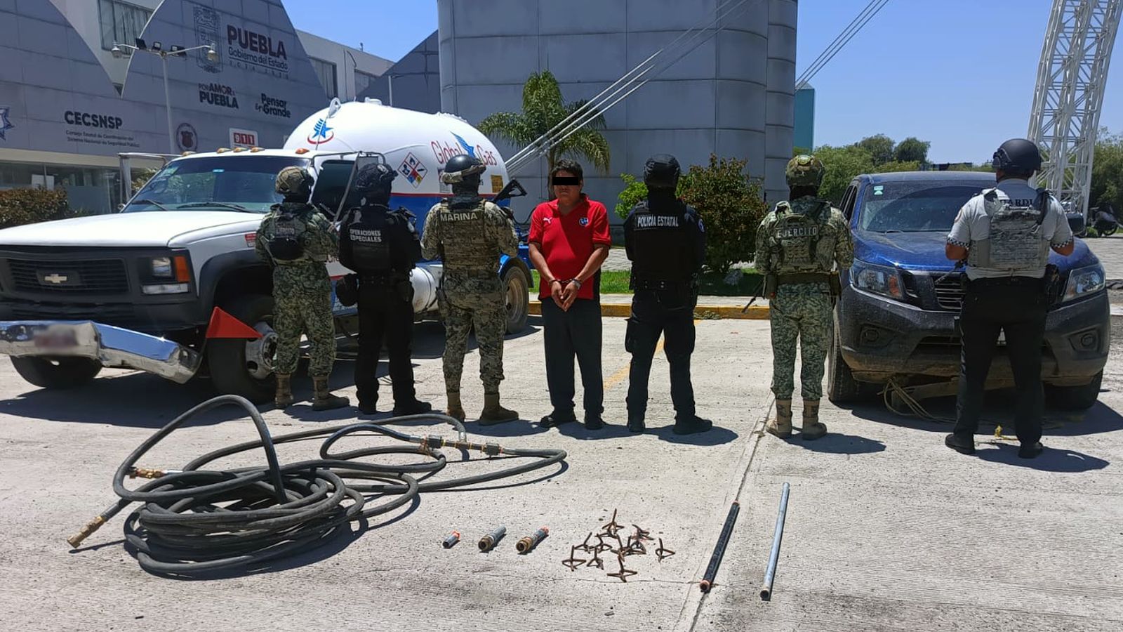 Cae hombre con gas de procedencia ilícita en Tlalancaleca