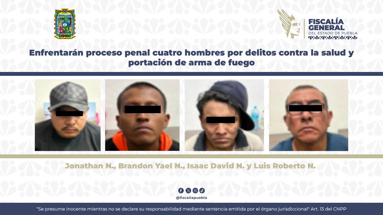 Enfrentarán proceso penal por delitos contra la salud y portación de arma de fuego
