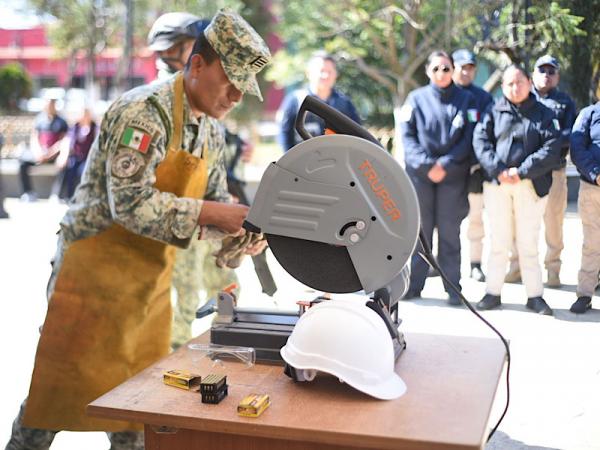Retiran armas y cartuchos en Chalchicomula mediante programa de desarme voluntario