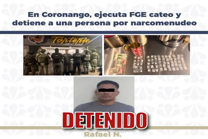 Detienen en Coronango a una persona por narcomenudeo