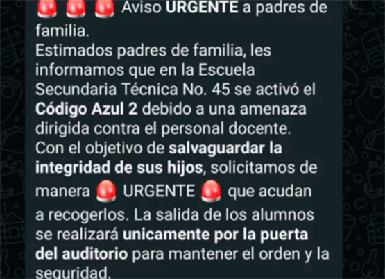 Evacúan secundaria en Coronango tras amenaza contra maestros