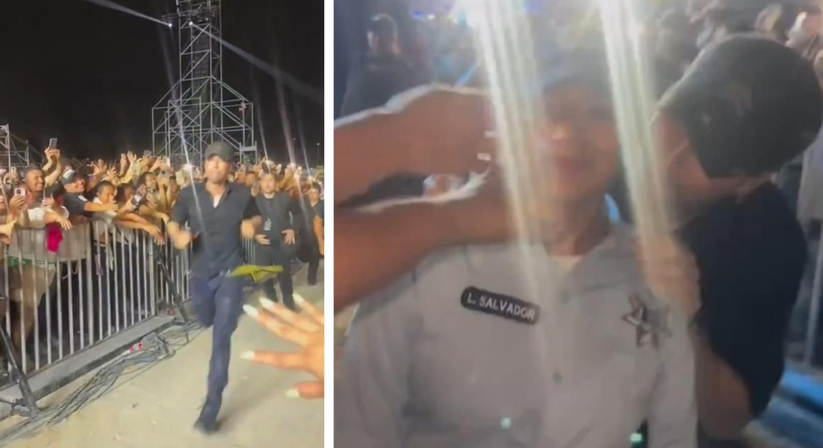VIDEO Enrique Iglesias besa a una policía durante concierto en Tabasco 