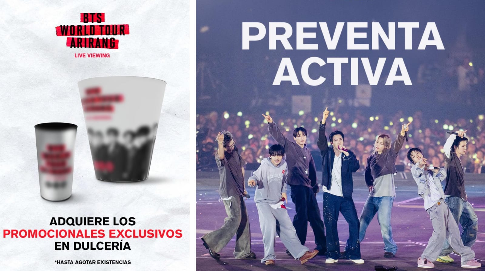 Lanzan palomera y vasos conmemorativos de Arirang, el concierto de BTS 