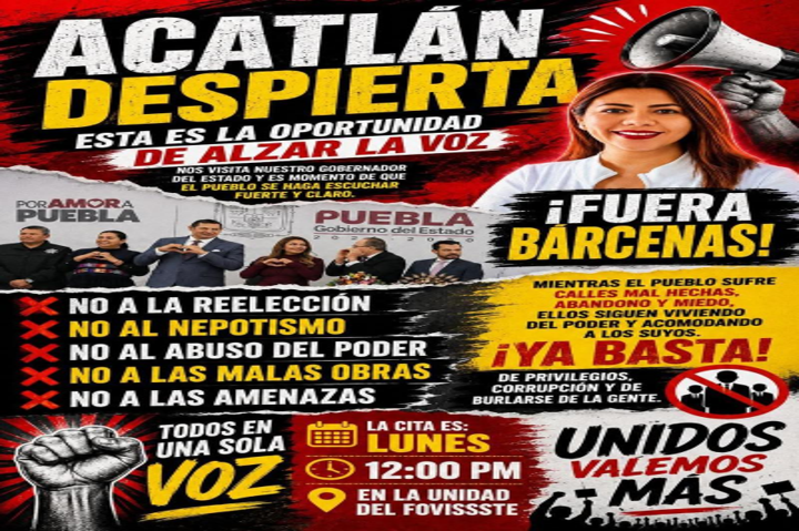 Ciudadanos de Acatlán se manifestarán contra la alcaldesa, Guadalupe Lucero, en evento de Armenta