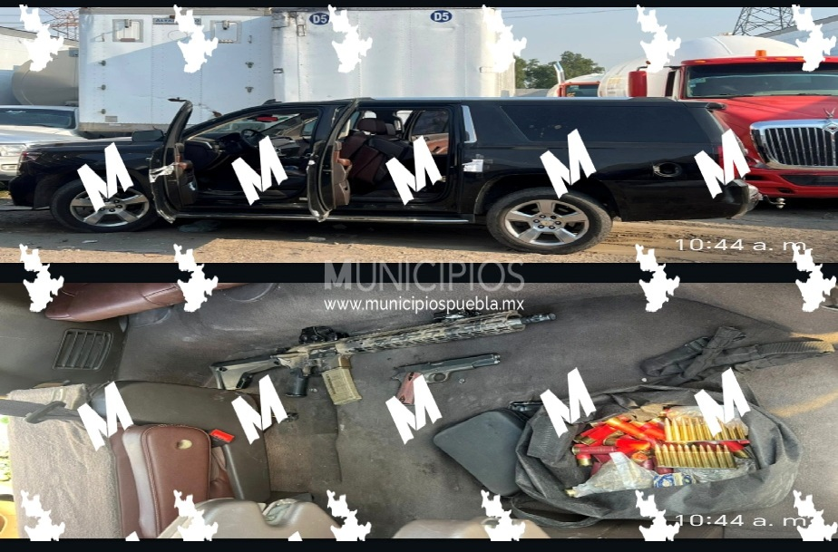 Aseguran dos camionetas con armas en la autopista México-Puebla