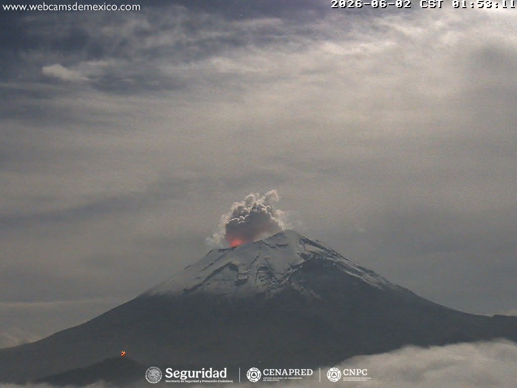 Popocatépetl registra 33 exhalaciones y 22 minutos de tremor; se mantiene en Amarillo Fase 2