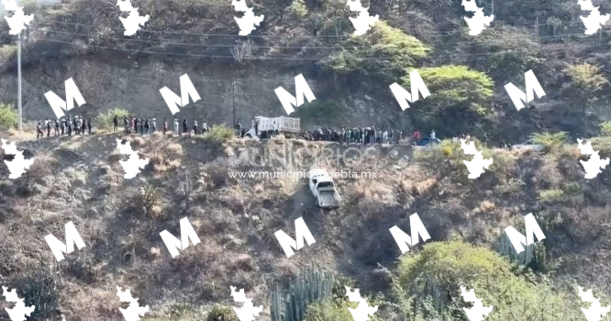 Camioneta cargada con madera cae a barranco de 20 metros en Coxcatlán