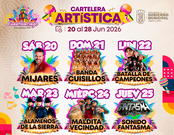 Presentan cartelera oficial de la Feria de Cuautlancingo 2026