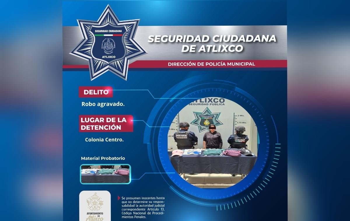 Policía de Atlixco atiende oportunamente reporte de robo en comercio
