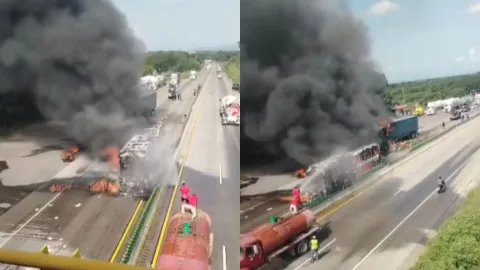 Accidente registrado en la carretera Veracruz-Córdoba 