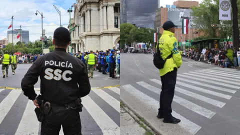 Elementos de la SSC CDMX durante Desfile Militar Cívico 2025 