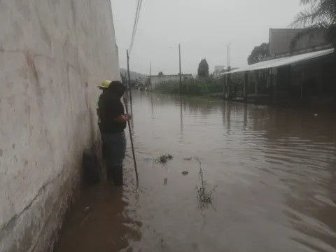 San Pedro Cholula bajo el agua.