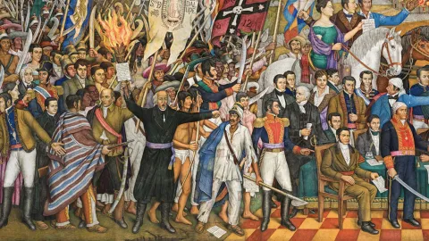 Celebre mural de la Independencia de México hecho por Juan O'Gorman 