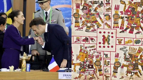 Macron y Sheinbaum planeaban hablar sobre repatriación de códices 