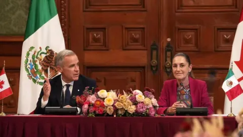 Sheinbaum y Carney en el Palacio Nacional 