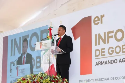 Primer Informe de Labores de Armando Aguirre, alcalde de Coronango, Puebla.