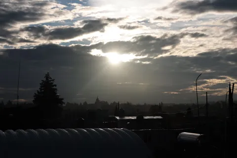 Espectacular el amanecer de este viernes 10 de octubre en la ciudad de Puebla.