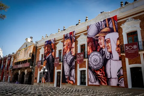 Listo el escenario para la inauguración de los 500 años de Tlaxcala.