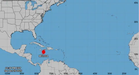 La tormenta "Melissa" se ha convertido la tarde de este sábado 25 de octubre en un huracán.