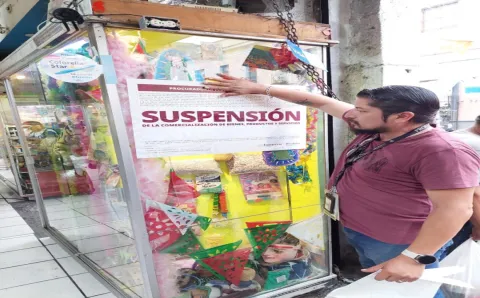 Profeco suspende en Puebla la papelería y mercería La Cadena.