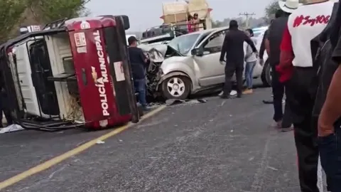 Choque sobre la México–Oaxaca dejo lesionados a 5 funcionarios de Tulcingo