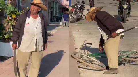 En Izúcar, adulto mayor amenazó a un inspector auxiliar con un machete