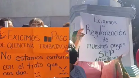 En Huauchinango, maestros se movilizaron por pago pendiente de rezonificación