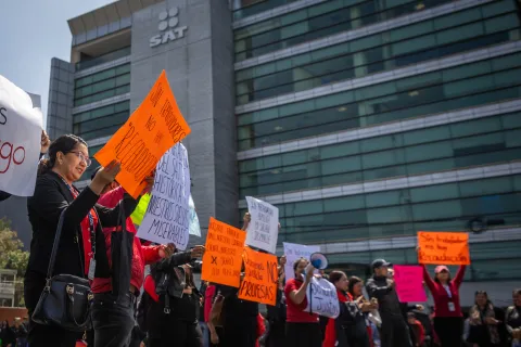 Este martes 11 de noviembre habrá manifestación de trabajadores del SAT en la Ciudad de México.