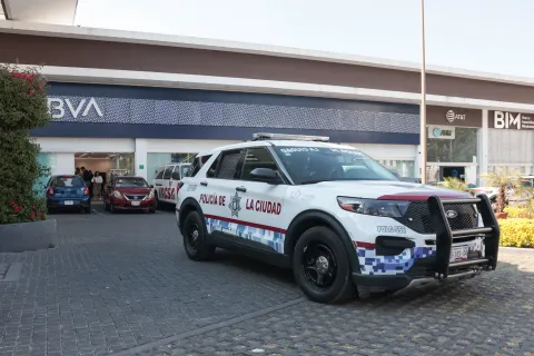 Nuevamente asalto en BBVA en la colonia La Paz, en la ciudad de Puebla.