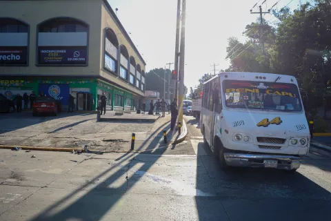 Choque en la 11 Oriente y el bulevar 5 de Mayo en la ciudad de Puebla.