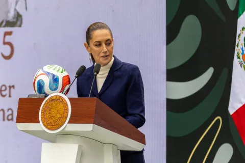 Claudia Sheinbaum Pardo ya se encuentra en Washington D.C., en Estados Unidos, para participar en el Sorteo del Mundial 2026.