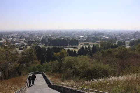 Poca afluencia en la zona de la Pirámide de Cholula.