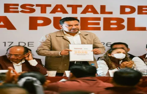 Presidente del consejo estatal de Morena Puebla, diputado Andrés Villegas Mendoza.